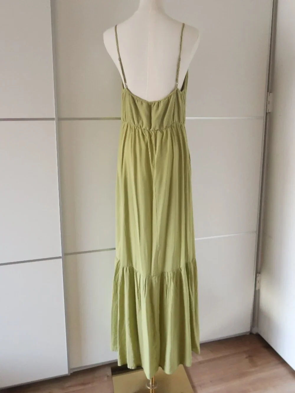 Abercrombie & Fitch Olive Green Cutout Maxi Dress Boho Resort Sleeveless L